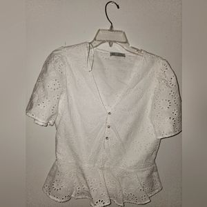 Zara Eyelet  Blouse New Without tag